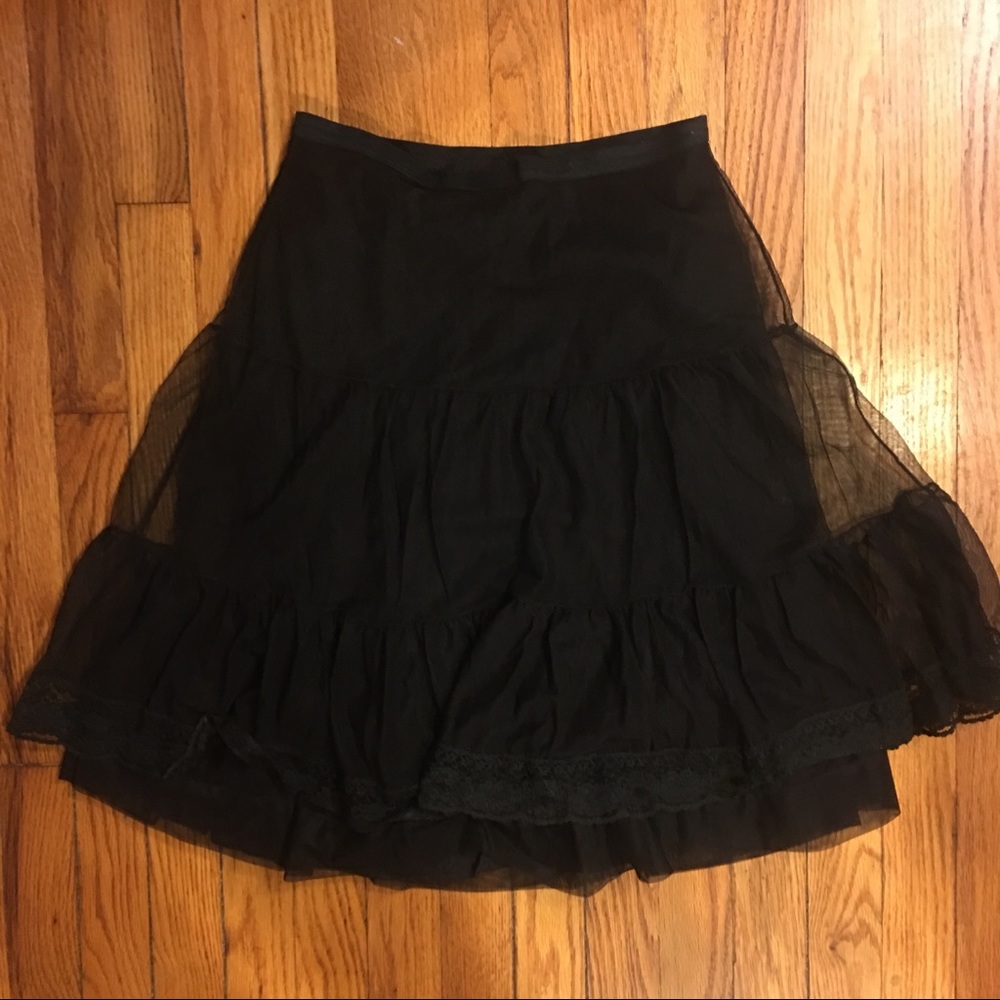 🆕 Free People Blk Layer Skirt Elastic Waist (XS)